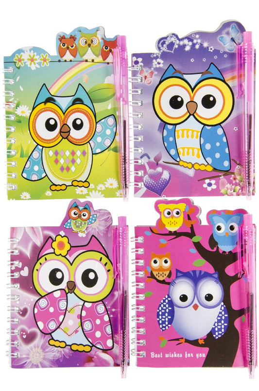 CARNET CHOUETTE ET STYLO 4A 12 CM (LG0511)