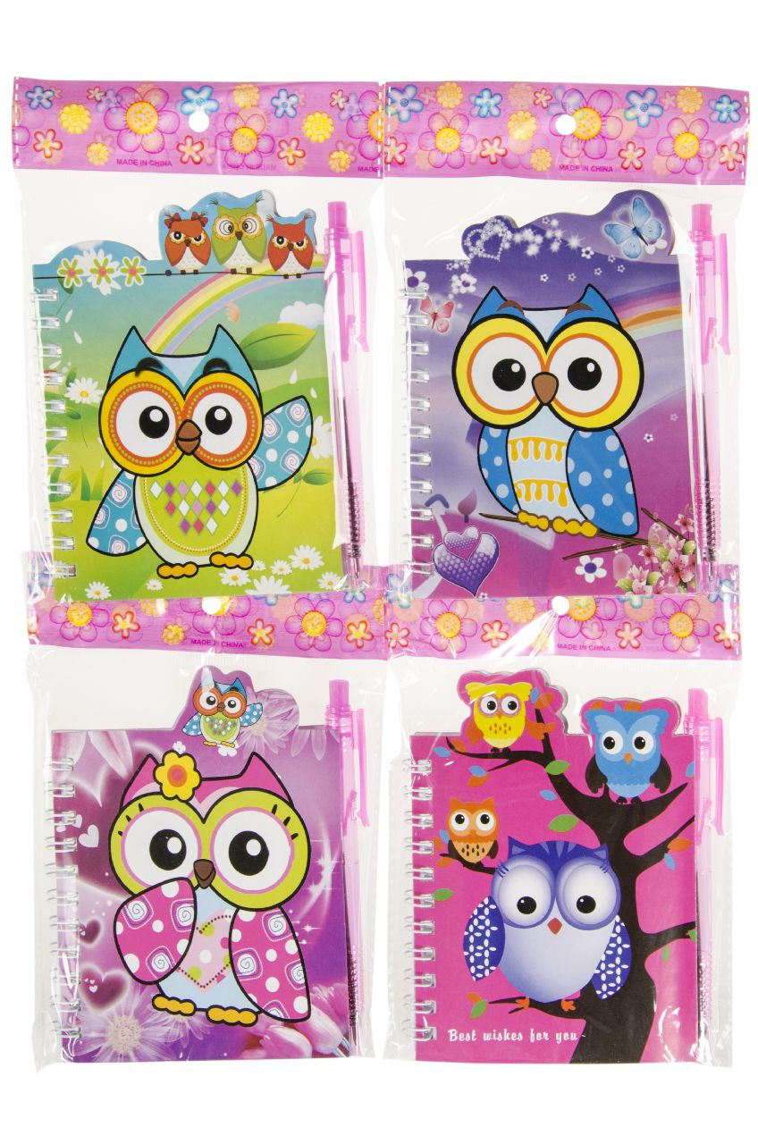 CARNET CHOUETTE ET STYLO 4A 12 CM (LG0511)