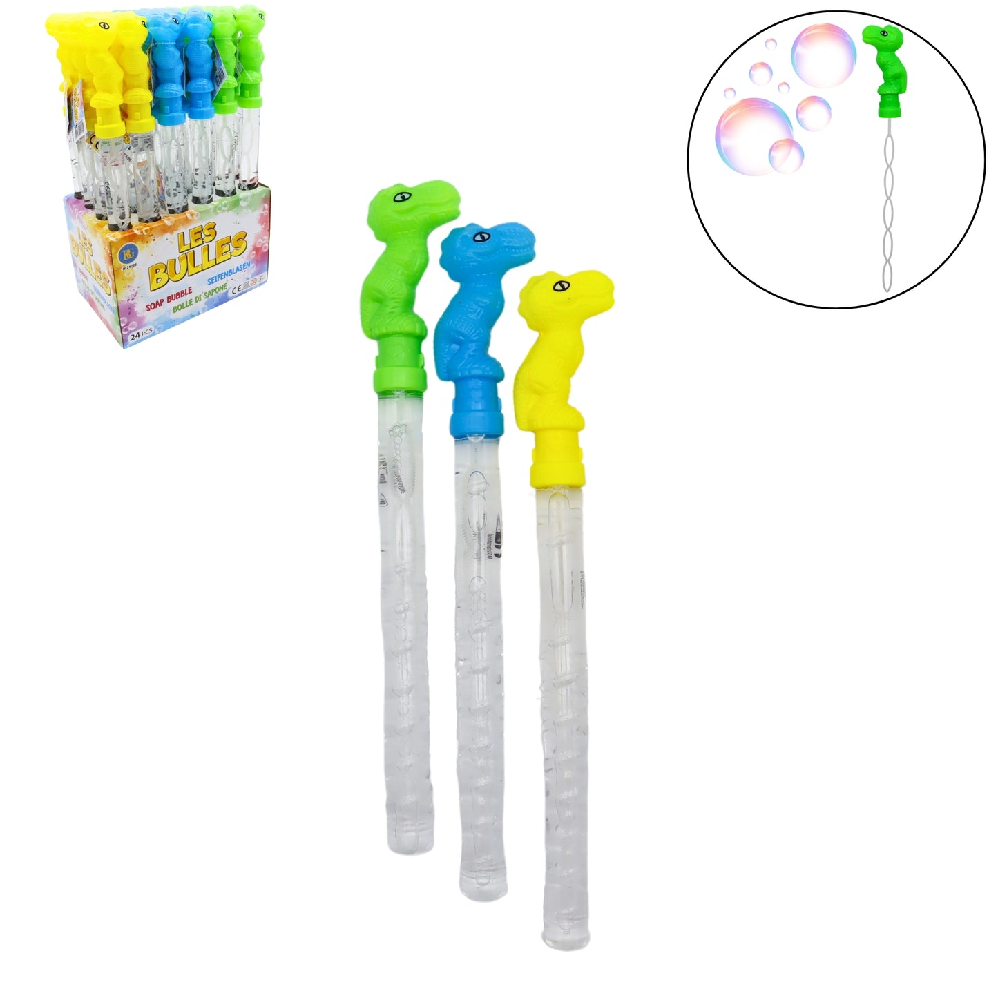 BULLE BATON DINO 37CM 110ML X24PCS (BG21705) 144