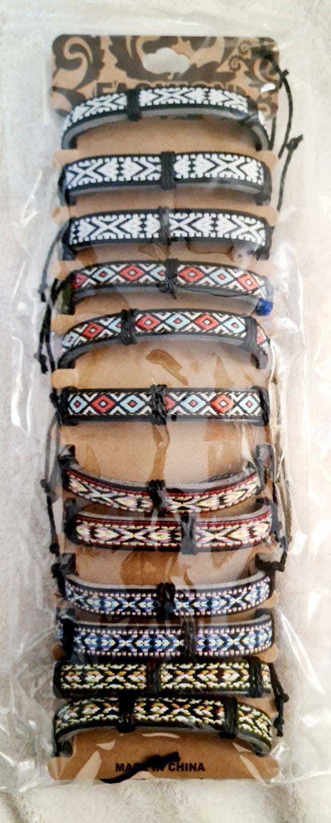 BRACELET CUIR BRODERIE X12PCS (MH61903)